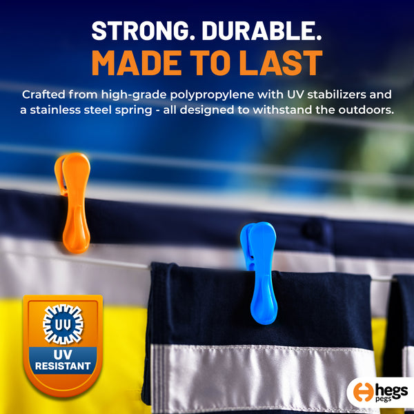 HEGS Clothes Pins with Hooks | Mixed Pastel Colors | 42 Pack