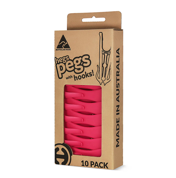 HEGS Clothes Pins with Hooks | Recycled Plastic | 30 Pack Bright Pink-Pastel Green-Pastel Pink
